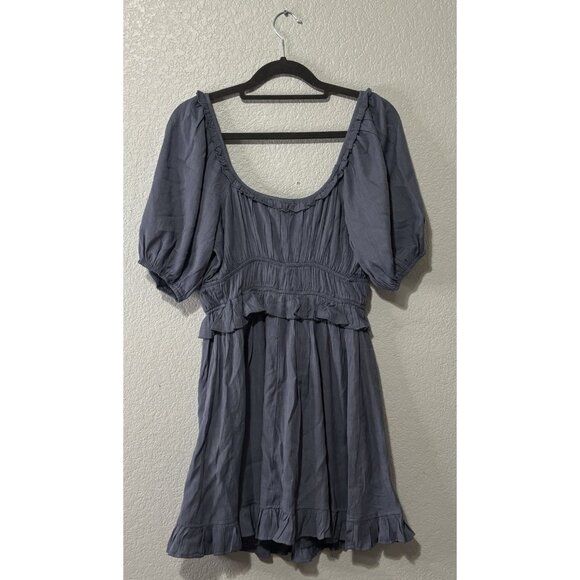 Trixxi Blue Babydoll Mini Dress S – Puff Sleeve, Cottagecore Fit, Cute & Flowy - Picture 6 of 7